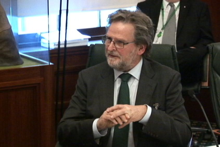 Richard Connock sitting in  Tasmanian Parliament 